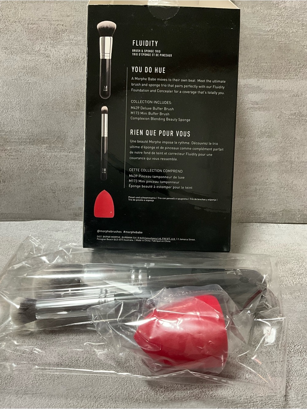 Morphe Brush & Red Beauty Sponge Trio with Black Handles
